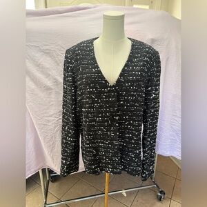 Dana Buchman Black and White Knit Jacket